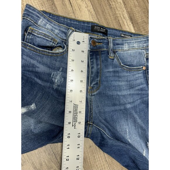 Judy Blue Relaxed Fit Jeans Capri JB8271DK Medium Wash Destroyed Women’s 9/29 - Picture 6 of 7